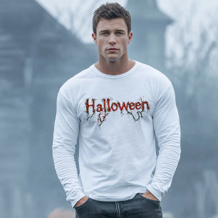 Halloween, gruselig, Reben, Wurzeln, rote Schrift Tri-Blend Shirt