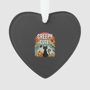 Halloween Gruselig Süße Schwarze Katze Kürbis Desi Ornament