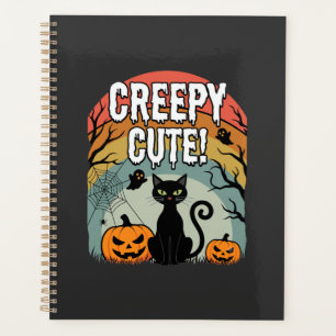 Halloween Gruselig Süße Schwarze Katze Kürbis Desi Planer