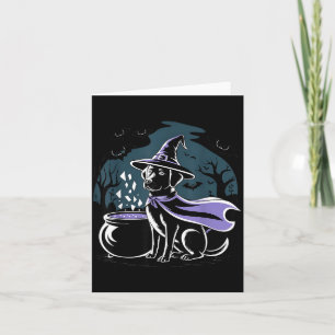 Halloween Gruselige Hexenhaft Schwarz Labrador Ret Karte
