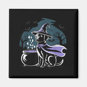 Halloween Gruselige Hexenhaft Schwarz Labrador Ret Magnet