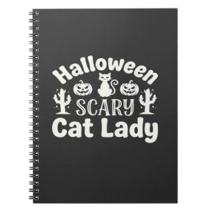 Halloween Gruselige Katzenlady_1 Notizblock