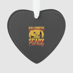 Halloween Gruselige Katzenlady Hexe Spinnennetz Ornament
