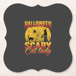 Halloween Gruselige Katzenlady Hexe Spinnennetz Untersetzer
