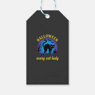 Halloween Gruselige Katzenlady Schwarze Katze Geschenkanhänger