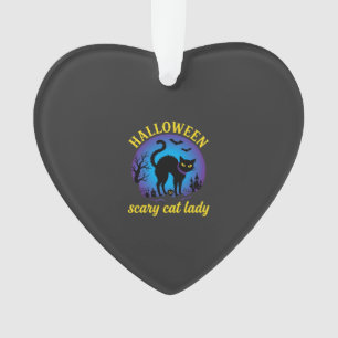 Halloween Gruselige Katzenlady Schwarze Katze Ornament