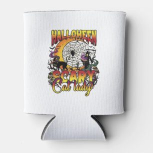 Halloween Gruselige Katzenlady Sensenmann Mond Mag Dosenkühler