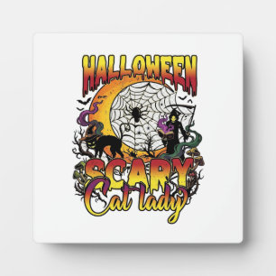 Halloween Gruselige Katzenlady Sensenmann Mond Mag Fotoplatte