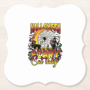Halloween Gruselige Katzenlady Sensenmann Mond Mag Untersetzer