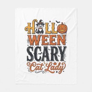 Halloween Gruselige Katzenlady Vintage-Katzen-Shir Fleecedecke