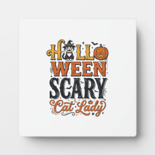 Halloween Gruselige Katzenlady Vintage-Katzen-Shir Fotoplatte