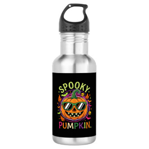 Halloween Gruselige Kürbis-Sonnenbrille Vektor Edelstahlflasche