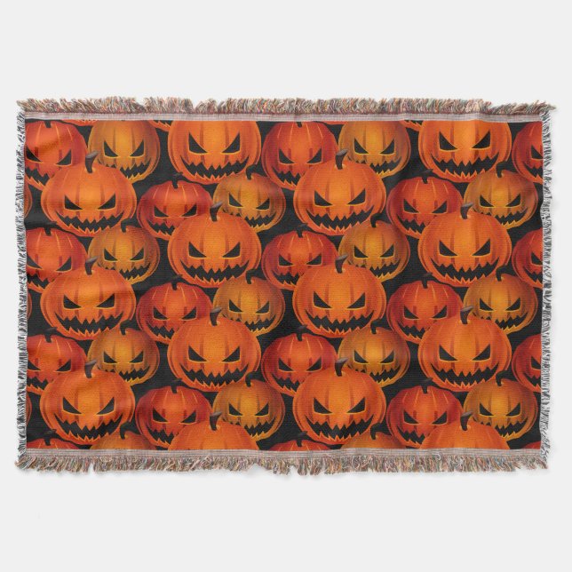 Halloween Gruselige Kürbisse Decke (Vorderseite)