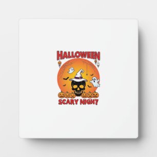 Halloween Gruselige Nacht Schädel Hexenhut Kürbiss Fotoplatte