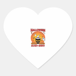 Halloween Gruselige Nacht Totenkopf Hexenhut Kürbi Herz-Aufkleber