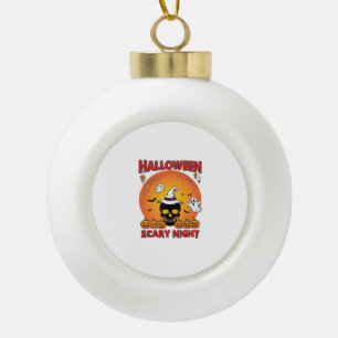 Halloween Gruselige Nacht Totenkopf Hexenhut Kürbi Keramik Kugel-Ornament