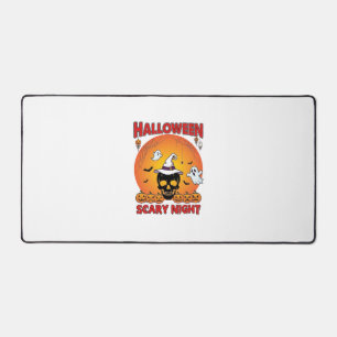 Halloween Gruselige Nacht Totenkopf Hexenhut Kürbi Schreibtischunterlage