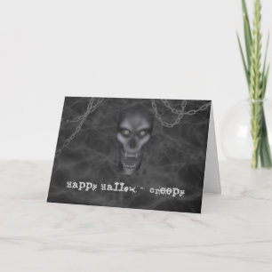 Halloween - Gruselige Schädel-Postkarte, Grüße Karte