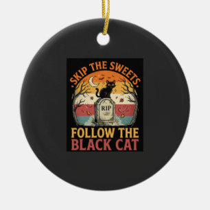 Halloween Gruselige Schwarze Katze Unfug Keramik Ornament