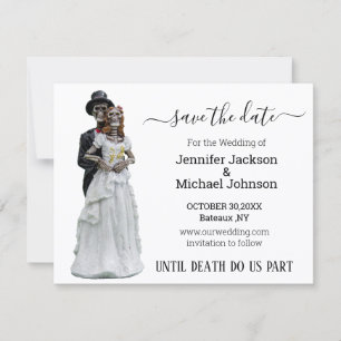 halloween gruselige Skelette Braut und Bräutigam Save The Date