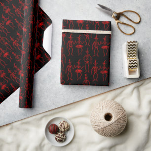 Halloween Gruselige Tanzskelette Geschenkpapier