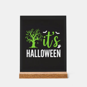 Halloween Gruseliger Baum Fledermäuse Vektor Desig Acrylschild