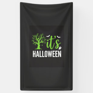 Halloween Gruseliger Baum Fledermäuse Vektor Desig Banner