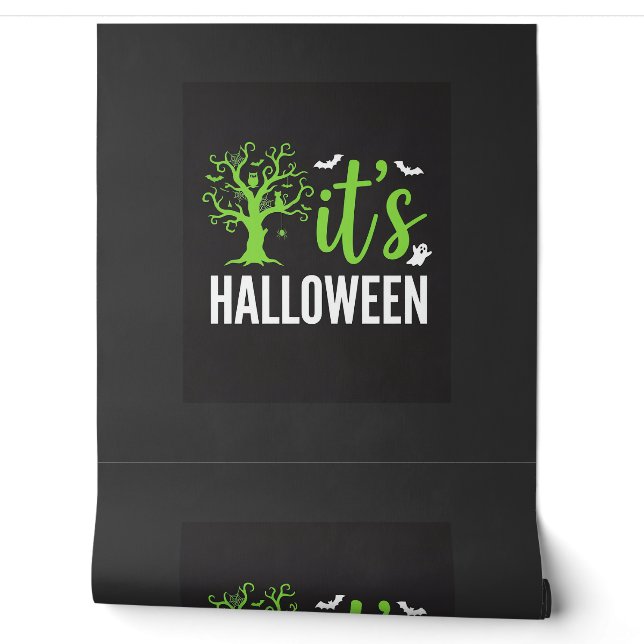 Halloween Gruseliger Baum Fledermäuse Vektor Desig Tapete (Abrollen)