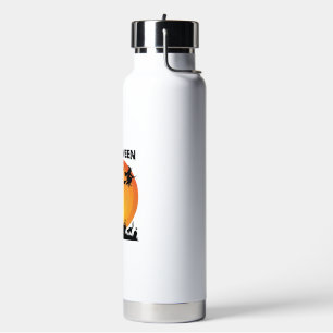 Halloween Gruseliger Baum Fliegende Hexe Orange Mo Trinkflasche