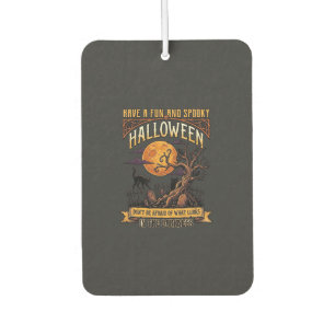 Halloween Gruseliger Baum Vollmond Schwarze Katze  Autolufterfrischer