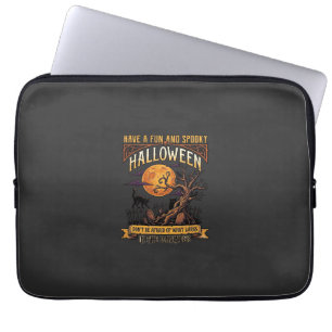 Halloween Gruseliger Baum Vollmond Schwarze Katze Laptopschutzhülle