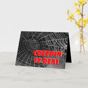 Halloween Gruseliger echter Spinnennetz Karte