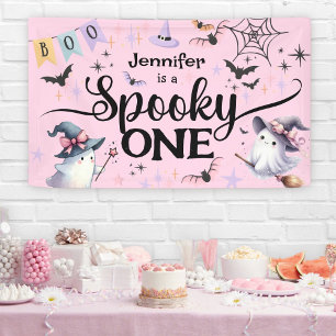 Halloween Gruseliger Ein Süßer Geist 1. Geburtstag Banner