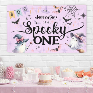 Halloween Gruseliger Ein Süßer Geist 1. Geburtstag Banner