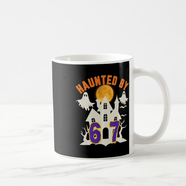 Halloween Gruseliger Geist 67 Sechs Sieben Meme  Kaffeetasse (Rechts)