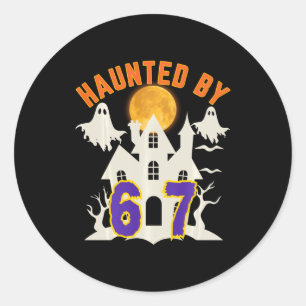 Halloween Gruseliger Geist 67 Sechs Sieben Meme Runder Aufkleber