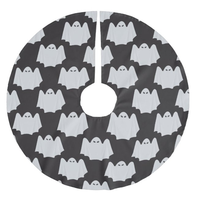Halloween, Gruseliger Geist, Süßes oder Saures, Bu Polyester Weihnachtsbaumdecke (Vorderseite)
