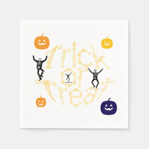 Halloween Gruseliger Knochen Text Süßes oder Saure Serviette