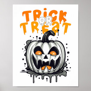 Halloween gruseliger Kürbis-Design-Süßes-oder-Saur Poster