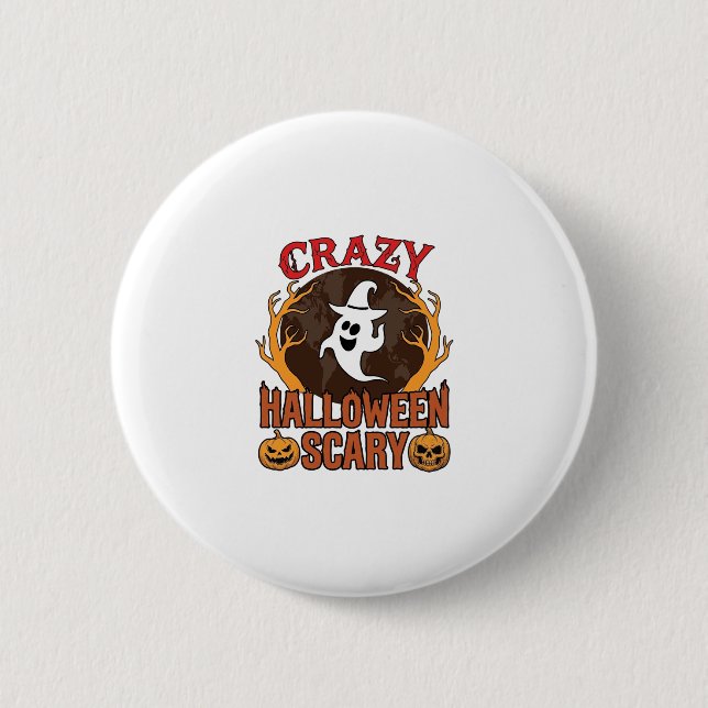 Halloween Gruseliger Kürbis Retro Gravur Textur_1 Button (Vorderseite)