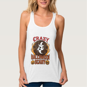 Halloween Gruseliger Kürbis Retro Gravur Textur_1 Tank Top