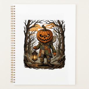 Halloween Gruseliger Kürbis Vogelscheuche Laterne Planer