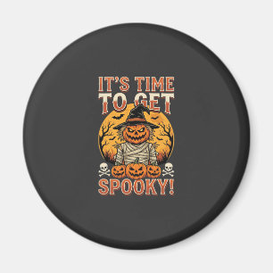 Halloween Gruseliger Kürbis Vogelscheuche Vintage Magnet