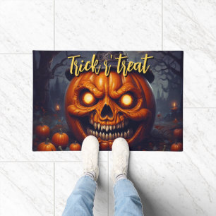 Halloween Gruseliger Kürbis Vollmond Fußmatte