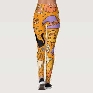 Halloween Gruseliger Kürbisjack Hexe Leggings