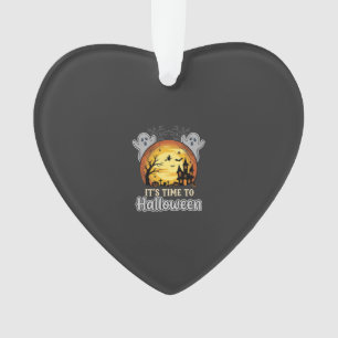 Halloween Gruseliger Mond Geister und Friedhof Vek Ornament