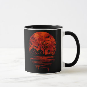 HALLOWEEN GRUSELIGER ROTER MOND TASSE