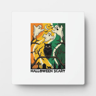 Halloween Gruseliger Schwarzer Eulen-Geister-Fried Fotoplatte
