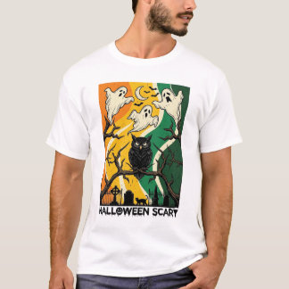 Halloween Gruseliger Schwarzer Eulen-Geister-Fried T-Shirt