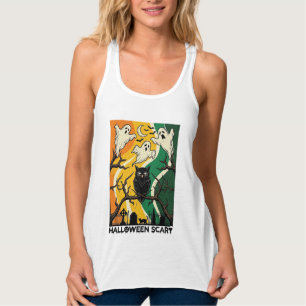 Halloween Gruseliger Schwarzer Eulen-Geister-Fried Tank Top